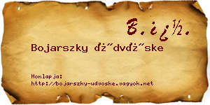 Bojarszky Üdvöske névjegykártya